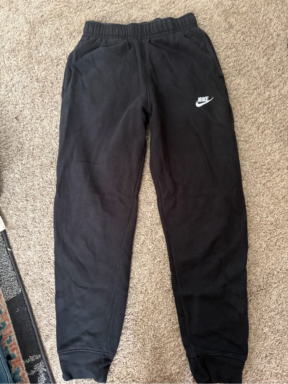 Nike Black Jogger Pants with White Tag Logo